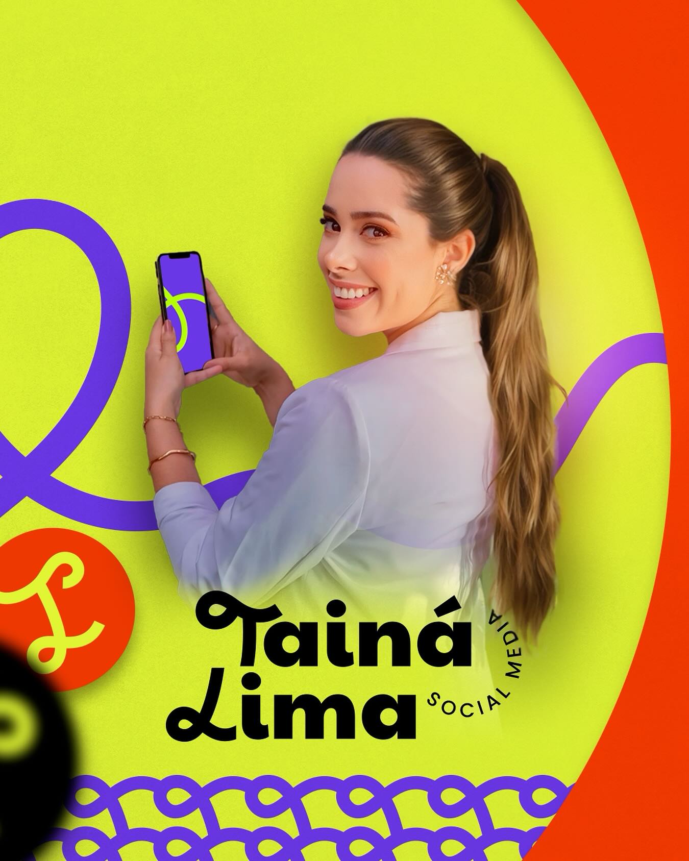 Tainá Lima com a identidade visual da marca